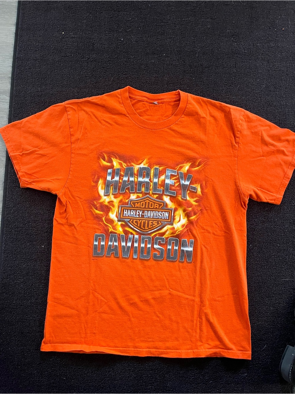 Harley-Davidson Men’s Bright Orange Flame Logo Tee